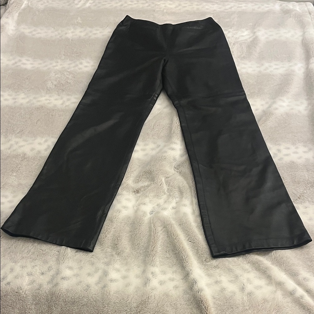 Oscar de La Renta Black Leather Pants